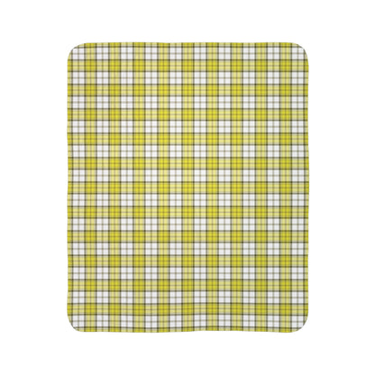 Yellow Alberta Dress Tartan - Fleece Sherpa Blanket in 2 Sizes