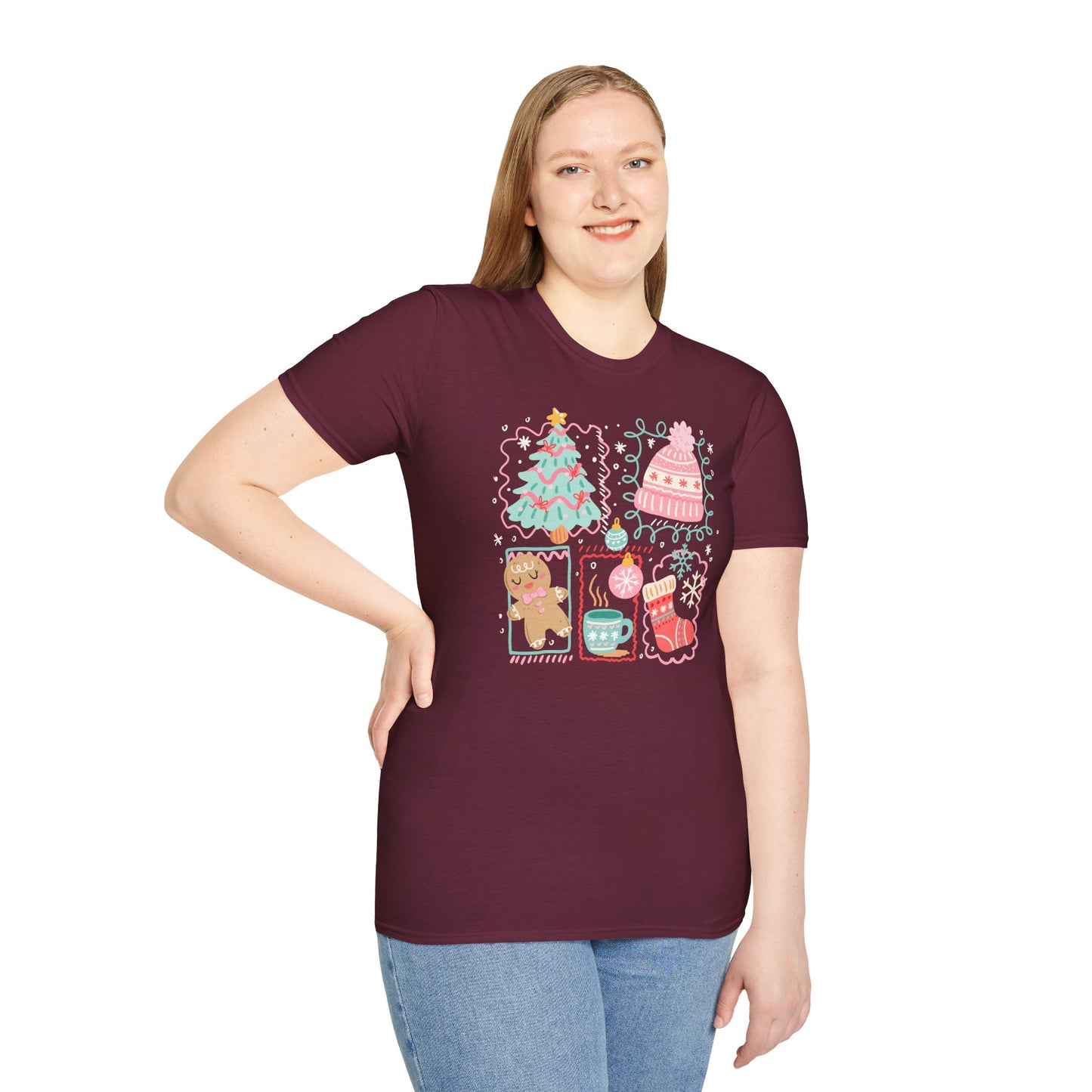 Christmas Retro Coquette | Unisex Soft-Style Cotton T-Shirt – Lightweight, Comfortable, Everyday Ready
