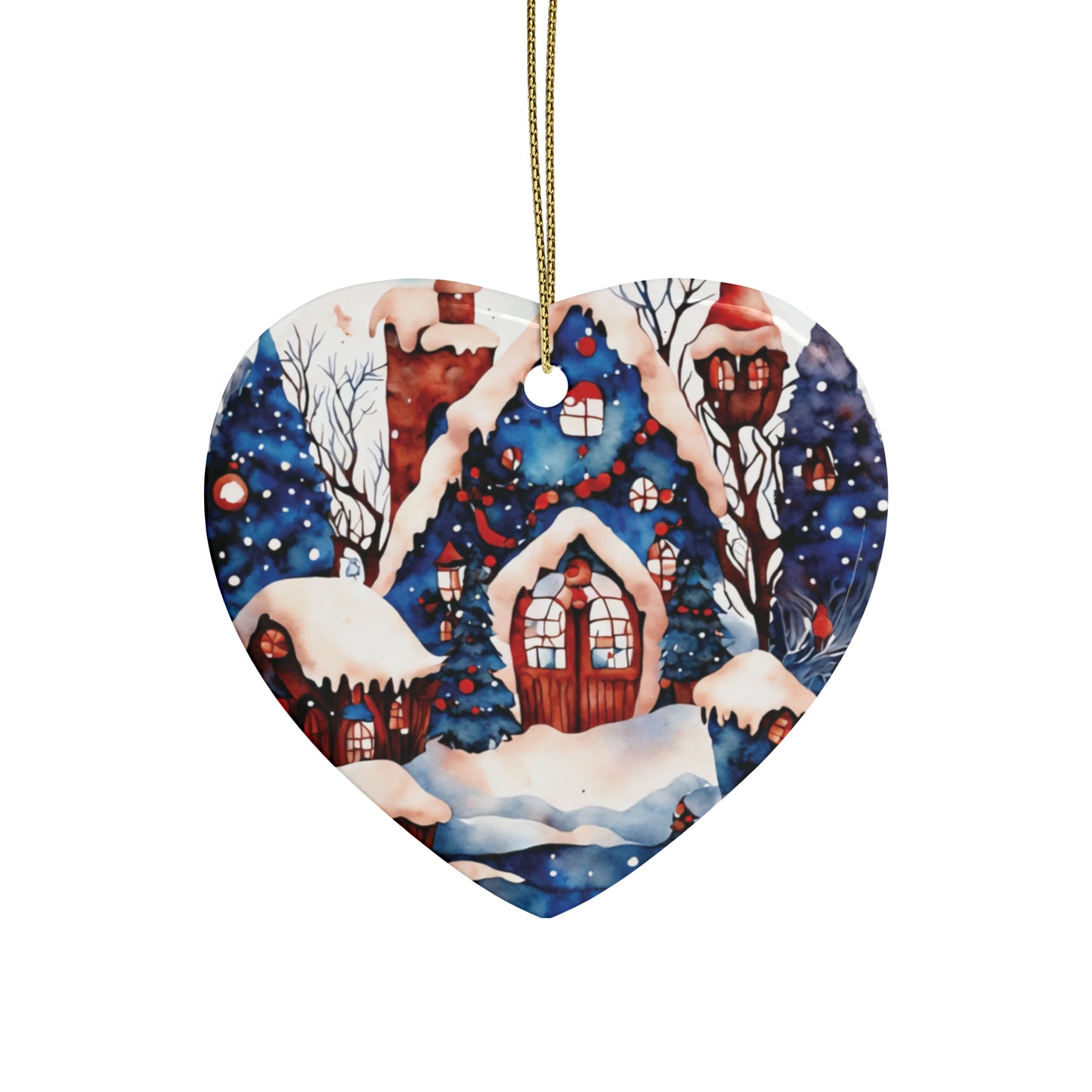 Idyllic Fantasy Christmas Scene | Ceramic Ornaments (1pcs, 5pcs, 10pcs, 20pcs) - 20