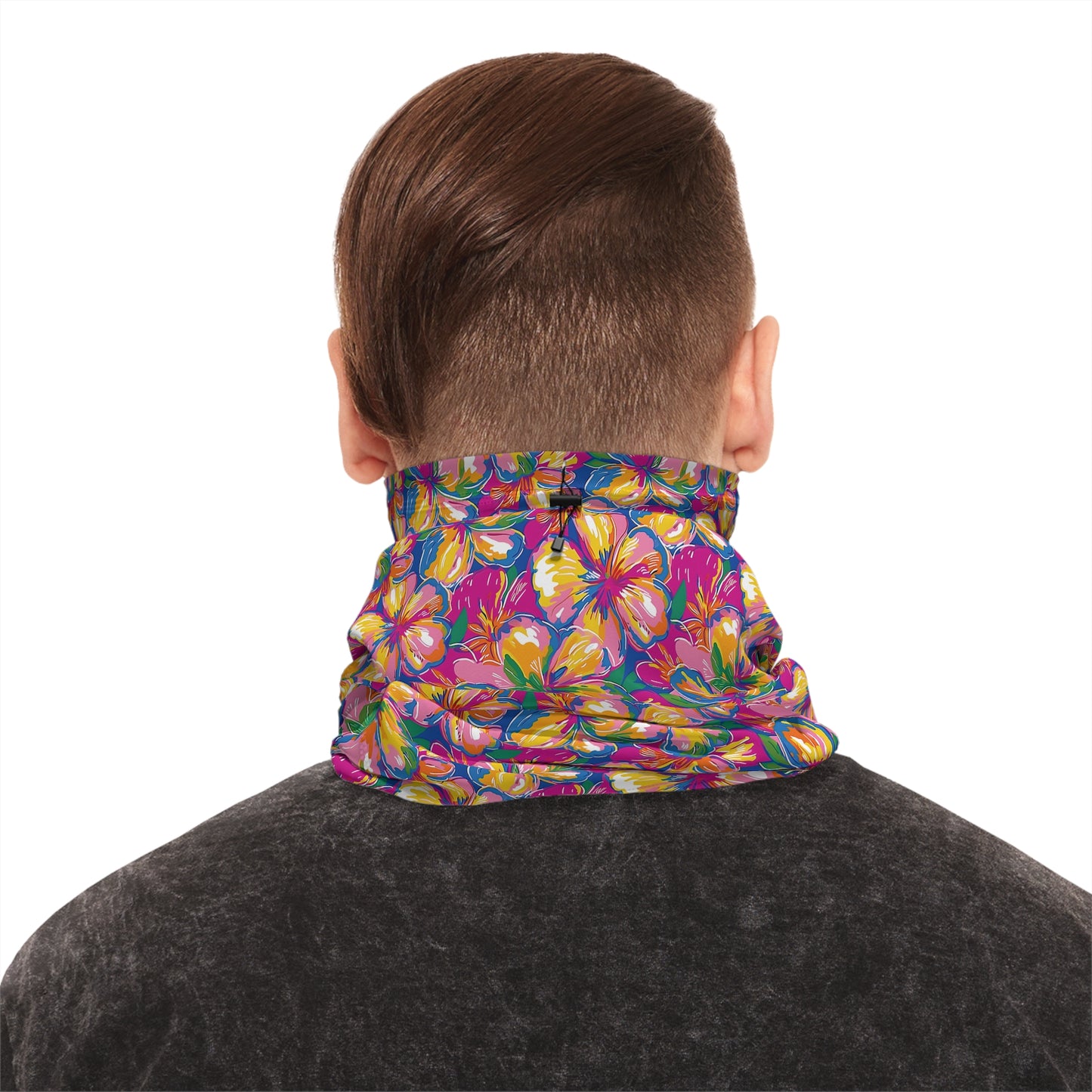 Bold Hibiscus Neck Gaiter – Tropical Warmth for Any Season