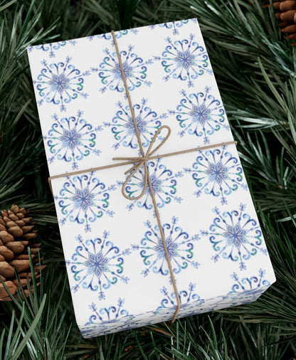 Beautiful Snowflake Christmas Wrapping Paper - Snowflake Christmas Wrap