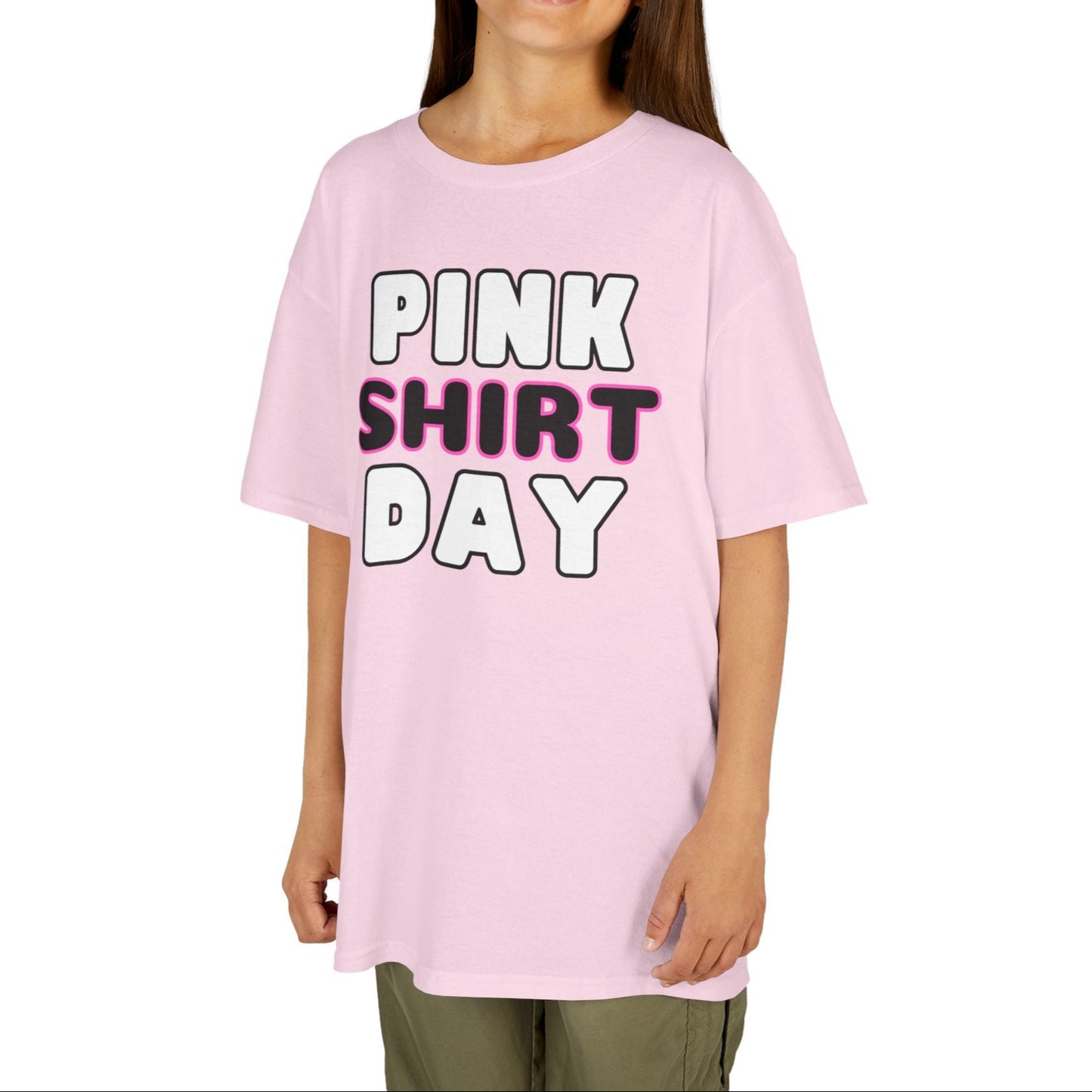 Pink Shirt Day - Kids Heavy Cotton T-Shirt – Durable, Comfortable, and Stylish