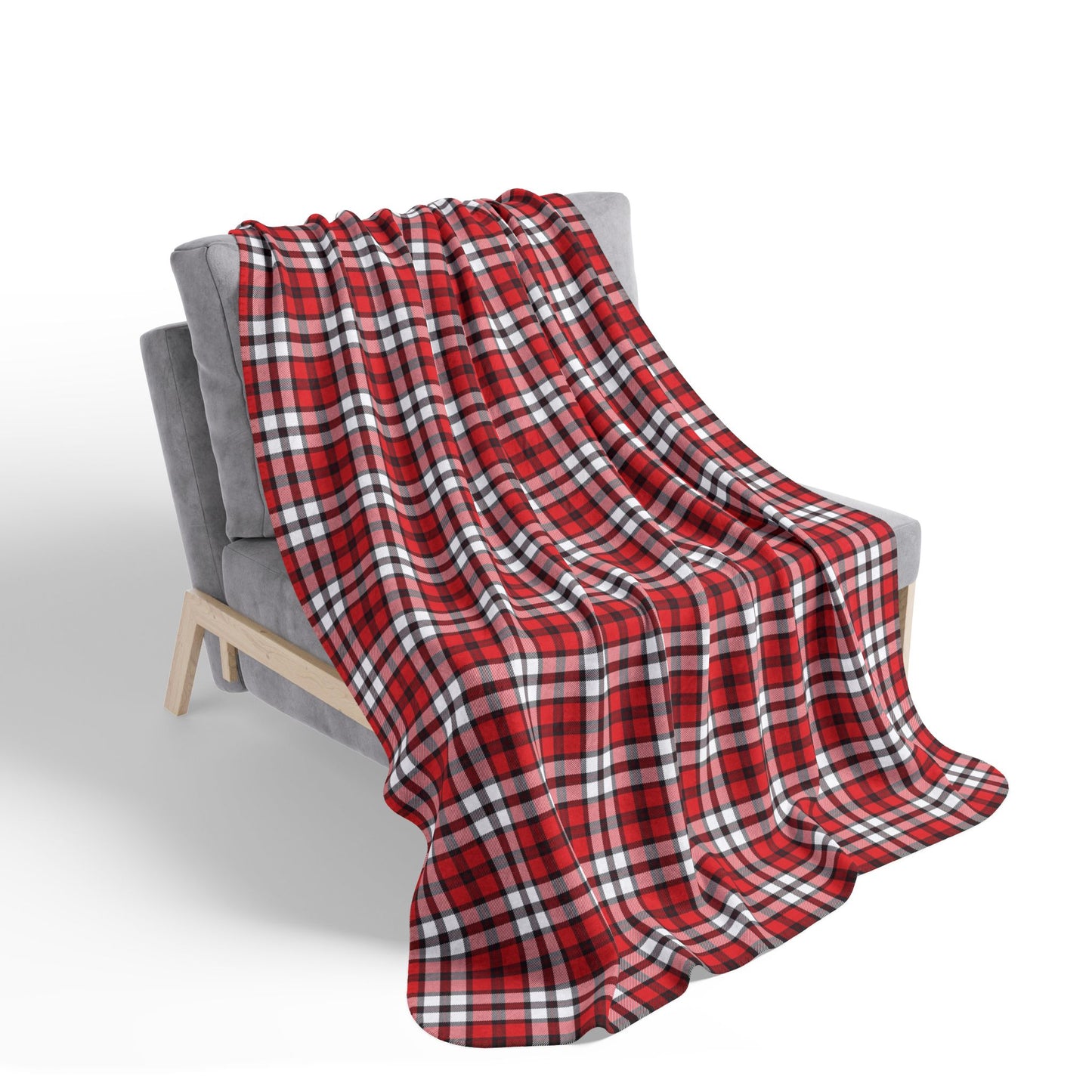 Red Cape Breton Tartan - Fleece Sherpa Blanket in 2 Sizes