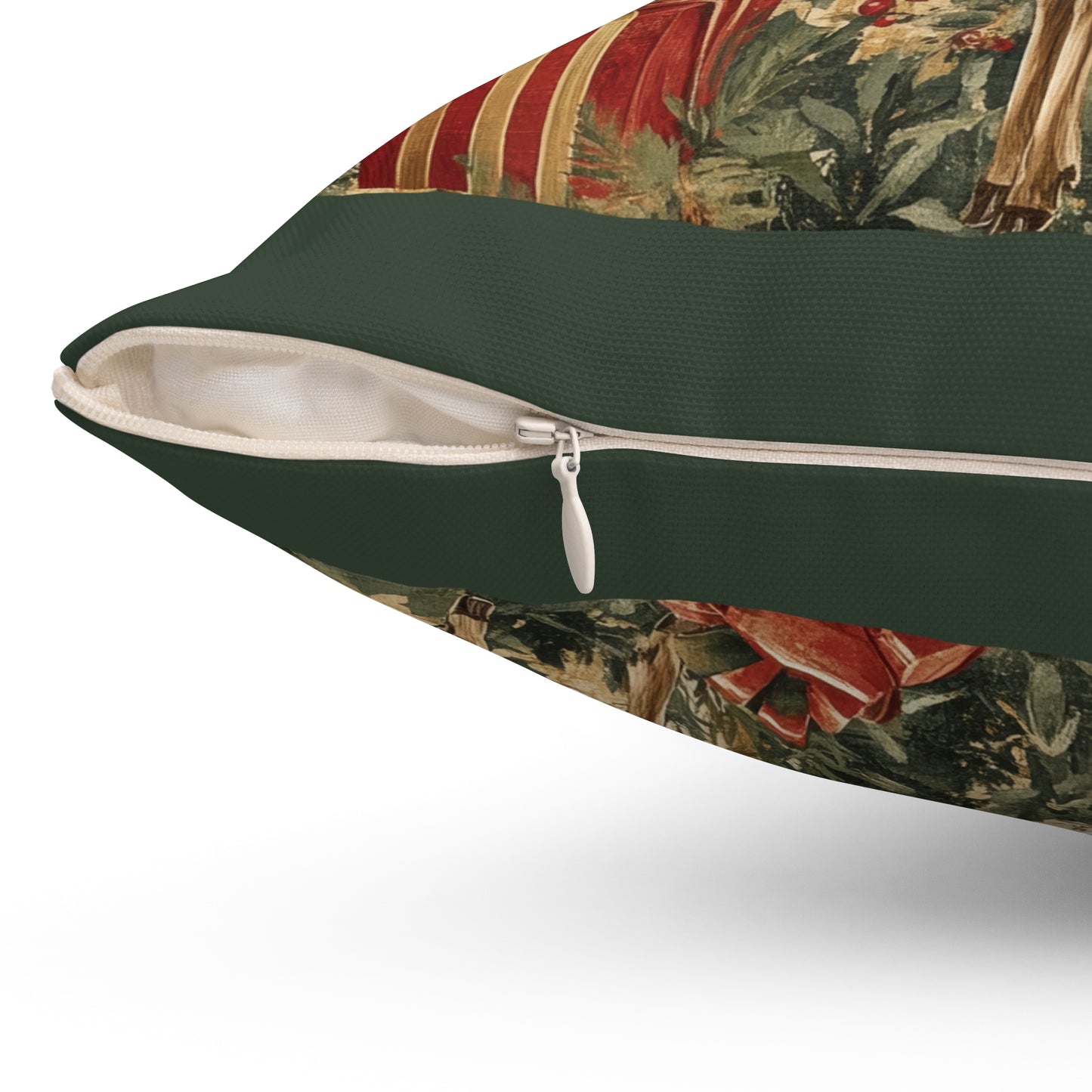 Vintage Deer Heart Holly - Spun Polyester Square Pillow 14x14"