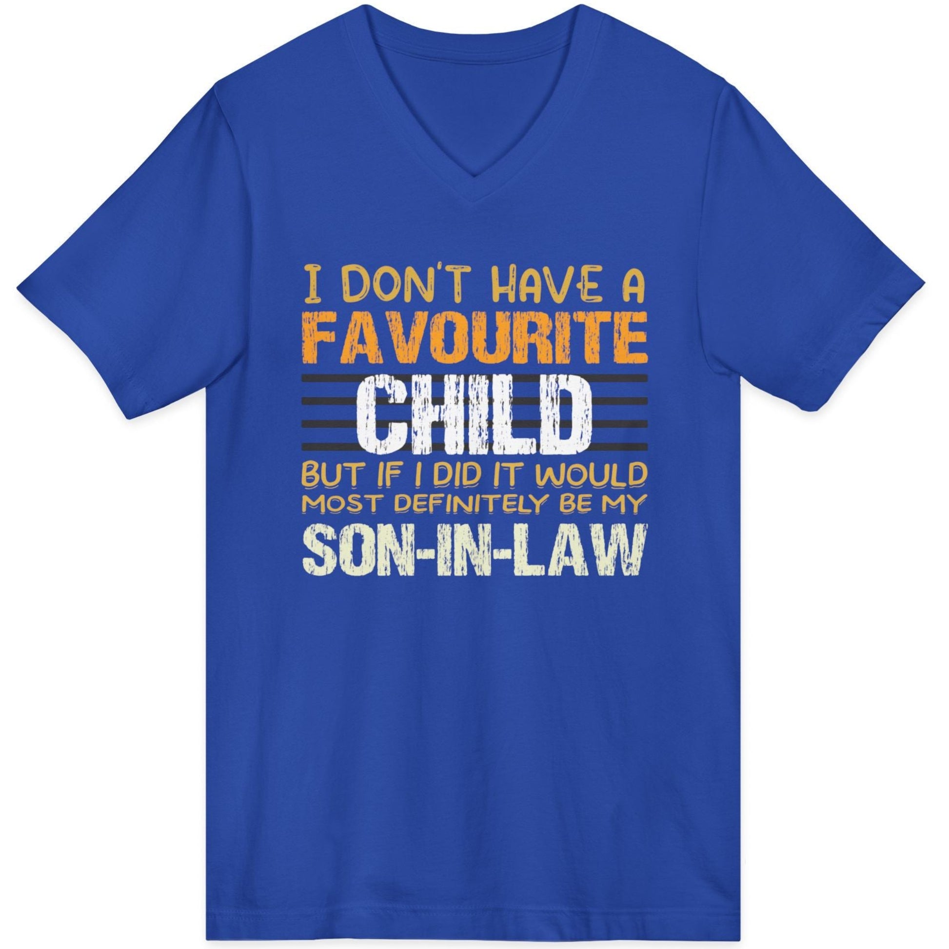 Royal Blue t-shirt with humorous text design on a white background