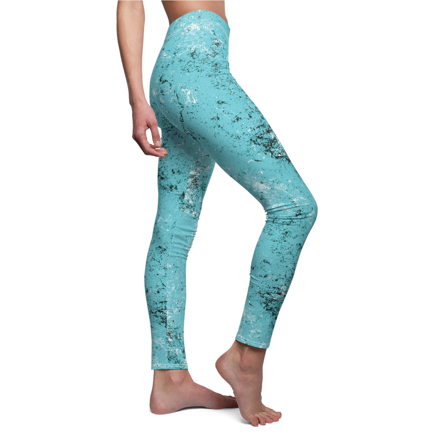 Grunge Collection - LIGHT CYAN - Women's Cut & Sew Casual Leggings