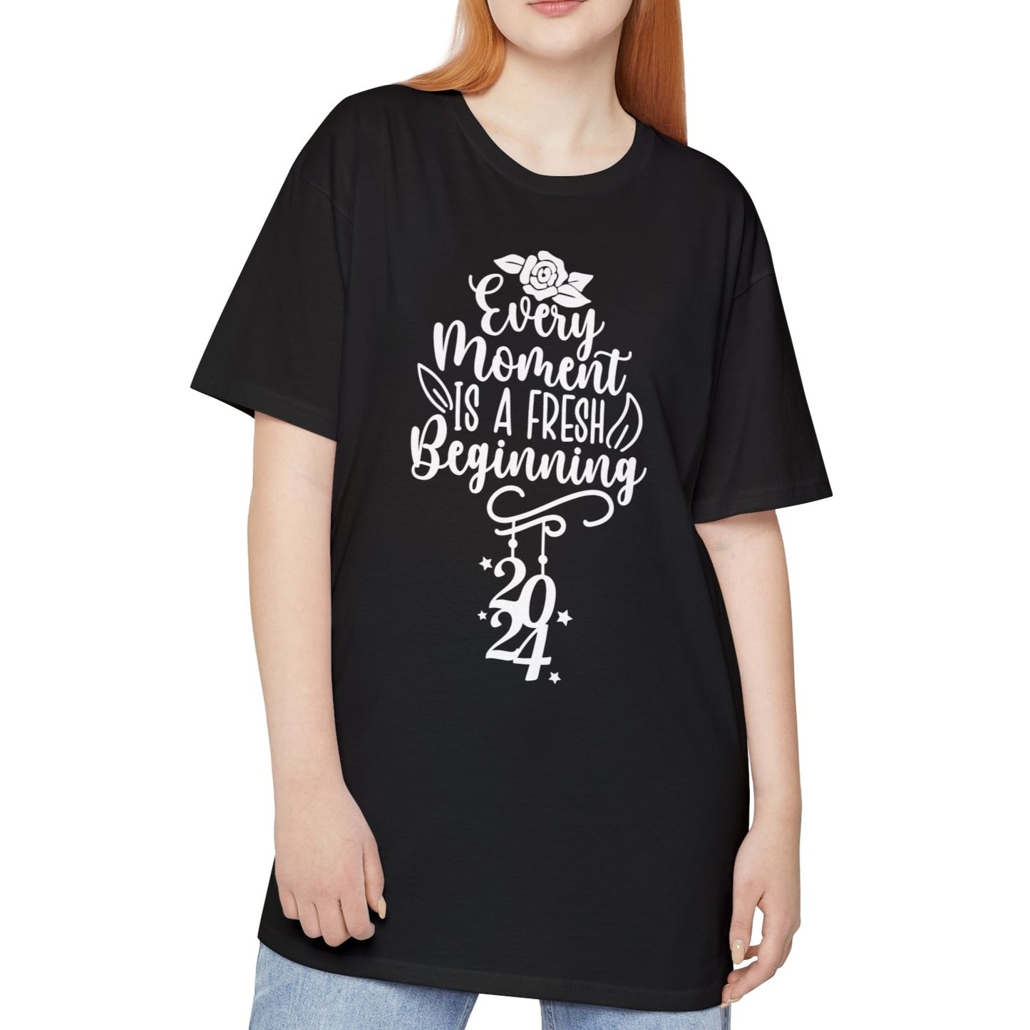 Every Moment is a Fresh Beginning 2024 -  Unisex Long Body Urban Street Tee - New Year T-Shirt