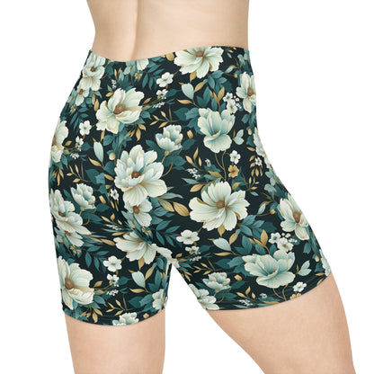 Teal Flower Garden Women's Sleep Shorts