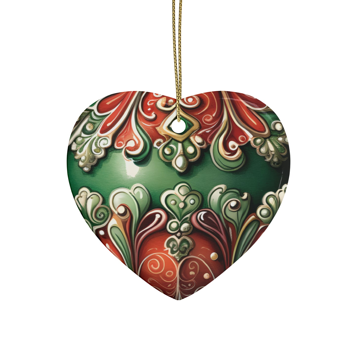 Red & Green Emerald Ceramic Christmas Ornaments (1pcs, 5pcs, 10pcs, 20pcs)