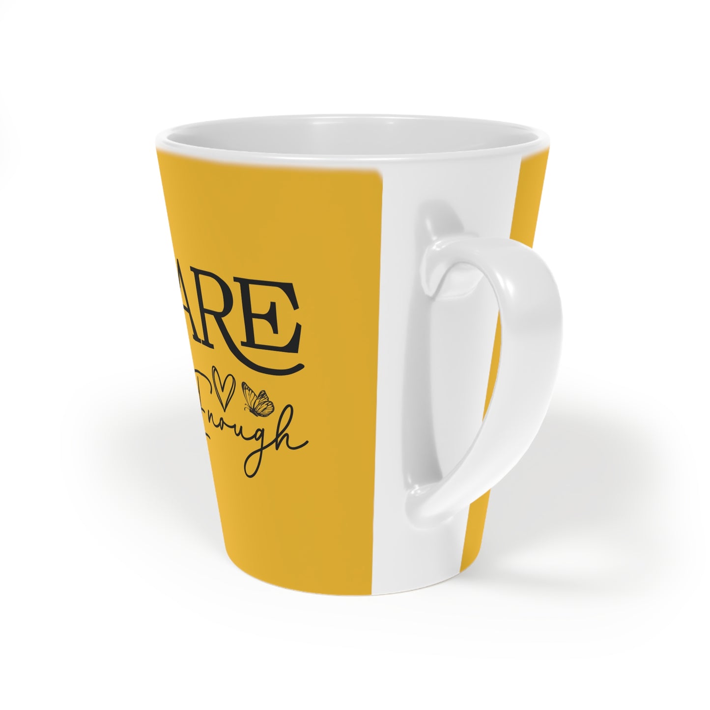 You Are Enough - Ceramic Latte Mug, 12oz - Yellow