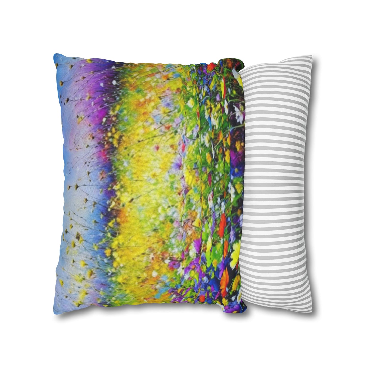Wildflower Meadow - Spun Polyester Square Pillowcase Cushion Cover