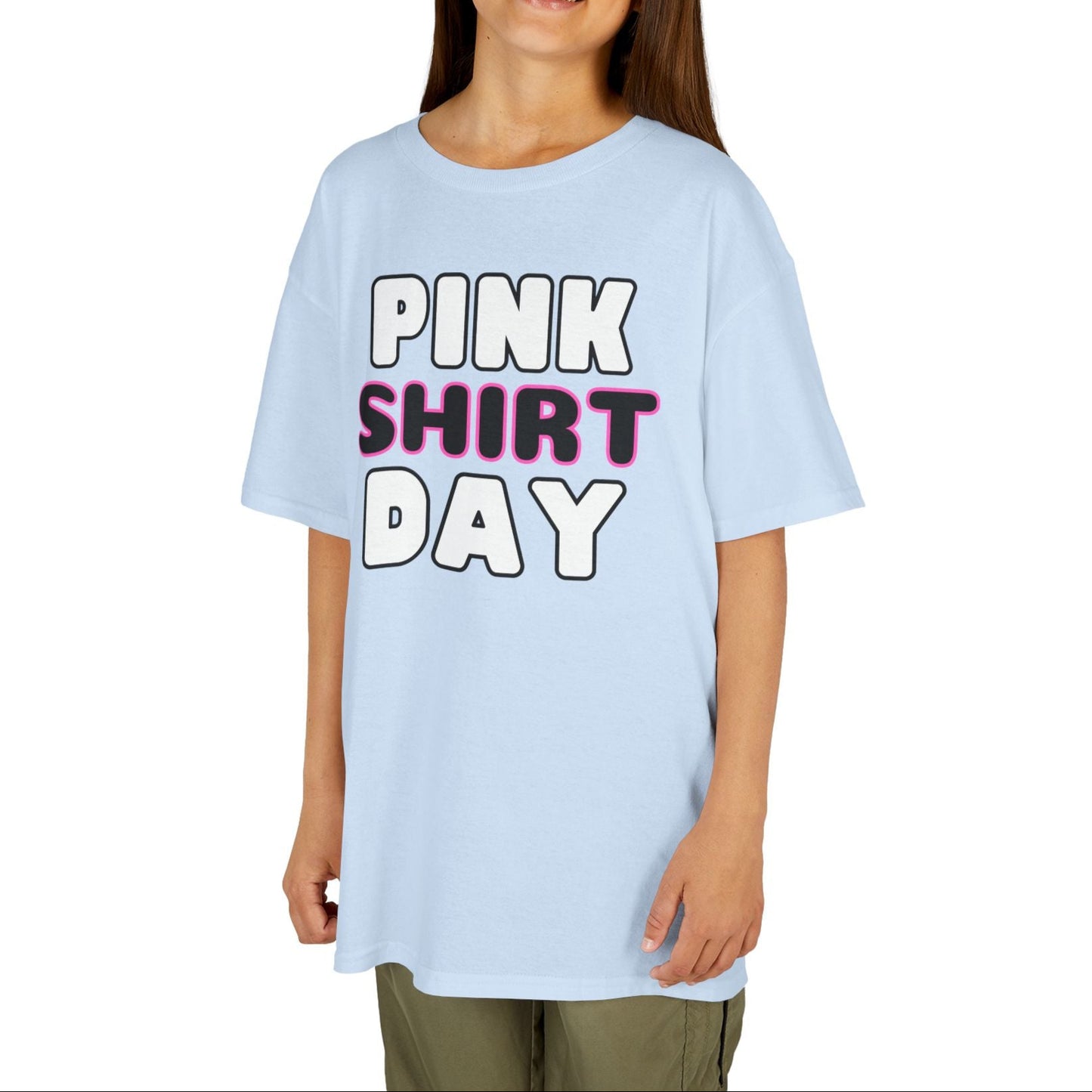 Pink Shirt Day - Kids Heavy Cotton T-Shirt – Durable, Comfortable, and Stylish