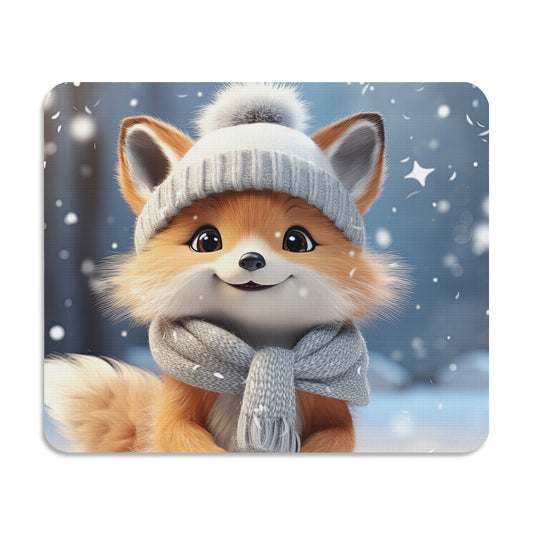 Cute Winter Animals -  12x10" Mouse Pad Adorable Animals Ready For Winter