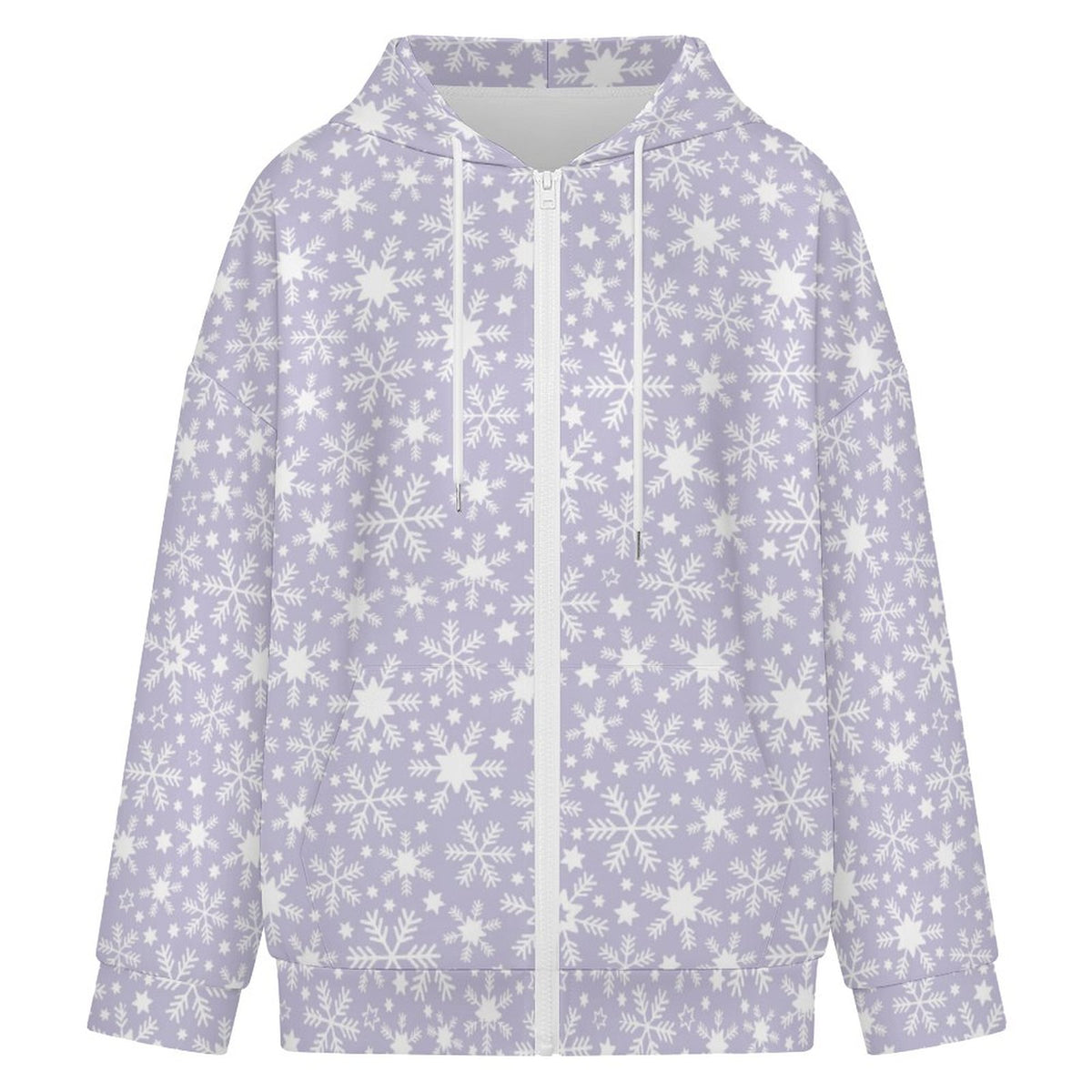 Let it Snow | Women's Full-Zip Hoodie – Soft, Warm & Comfortable Casual Hoodie - Pastels