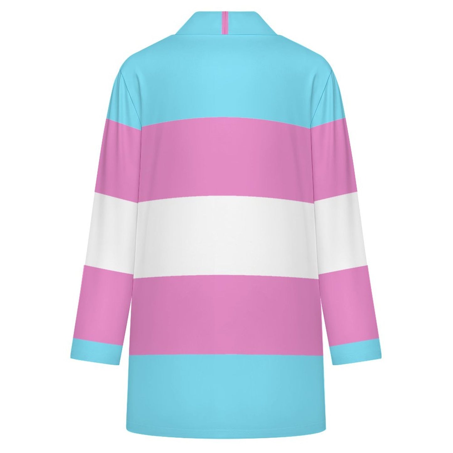 Share Your Pride | Women's Long Sleeve Cardigan With Pockets - Trans Flag Inspired