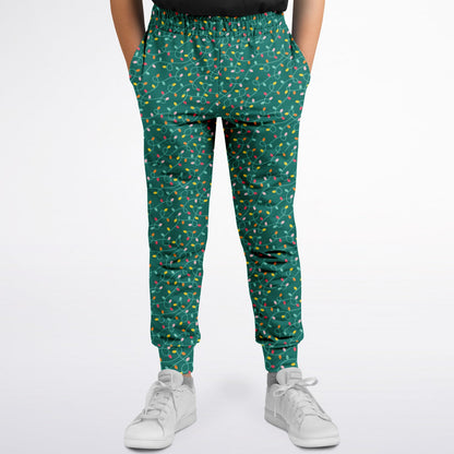 Teal Christmas Lights - Fashion Kids/Youth Jogger - AOP