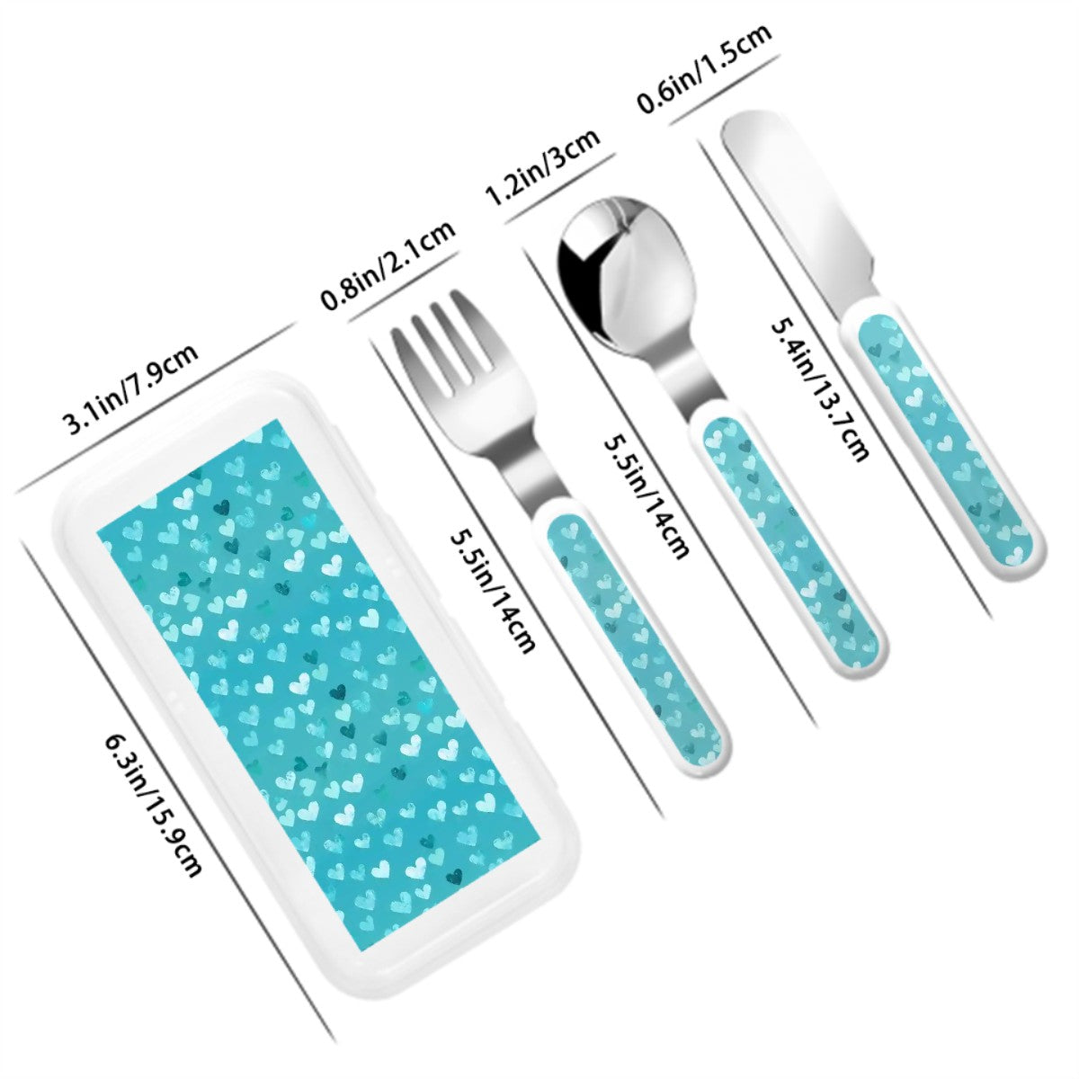 Hearts Edition - Children's Stainless Steel Cutlery Set – Safe, Durable, and Adorable