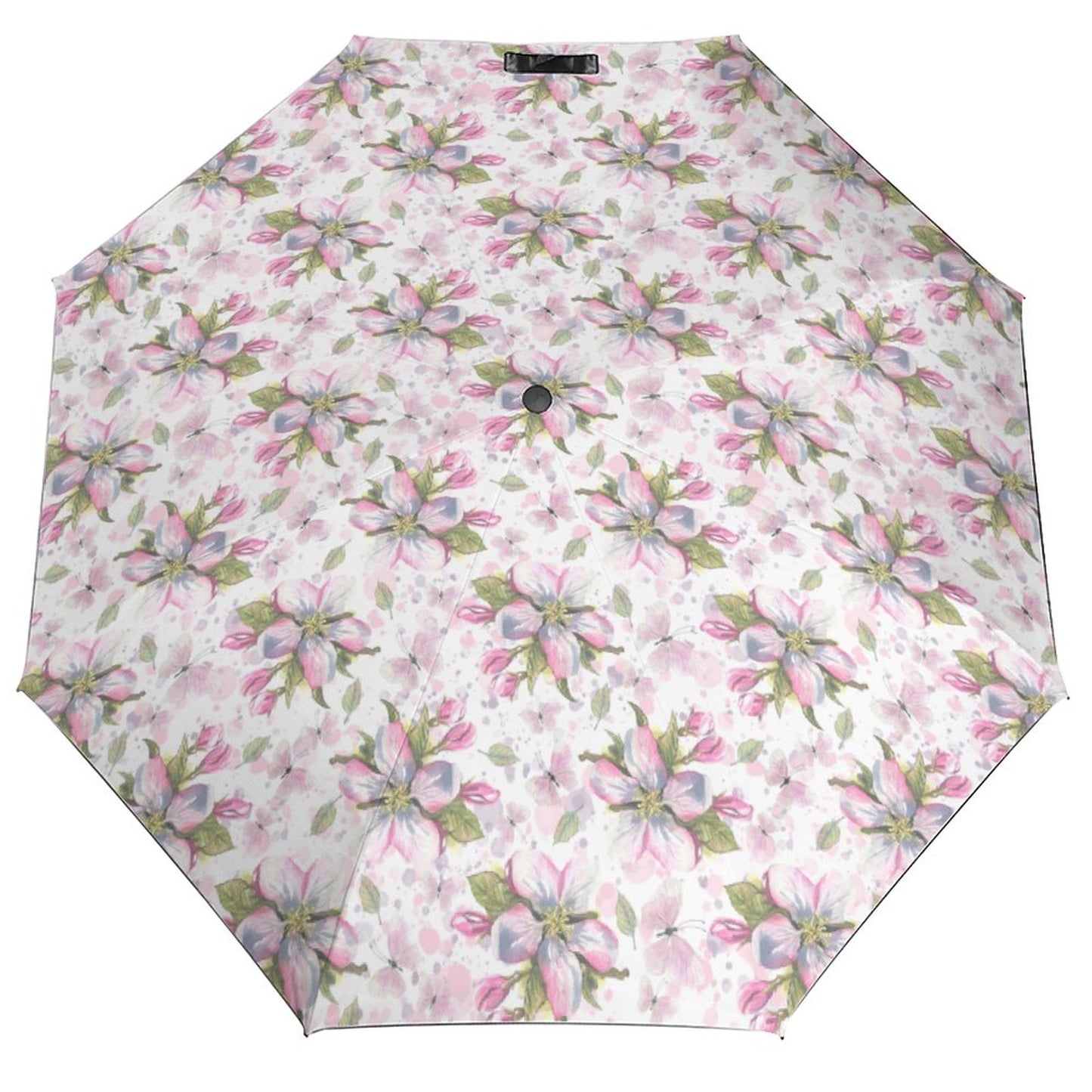Apple Blossoms | Auto Umbrella with Black Underside