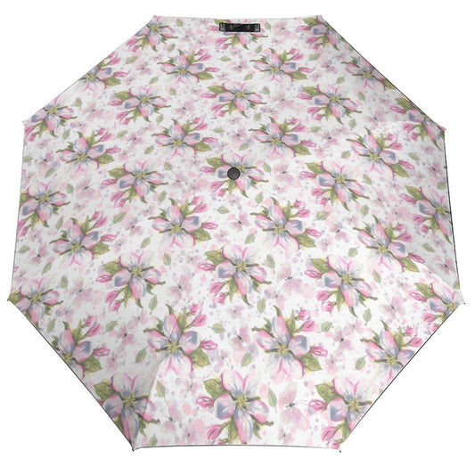 Apple Blossoms | Auto Umbrella with Black Underside
