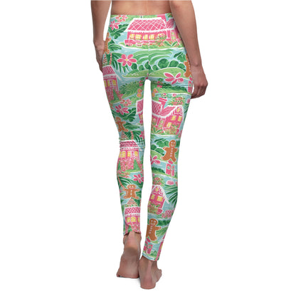 Christmas in the Tropics - Women's Cut & Sew Casual Leggings