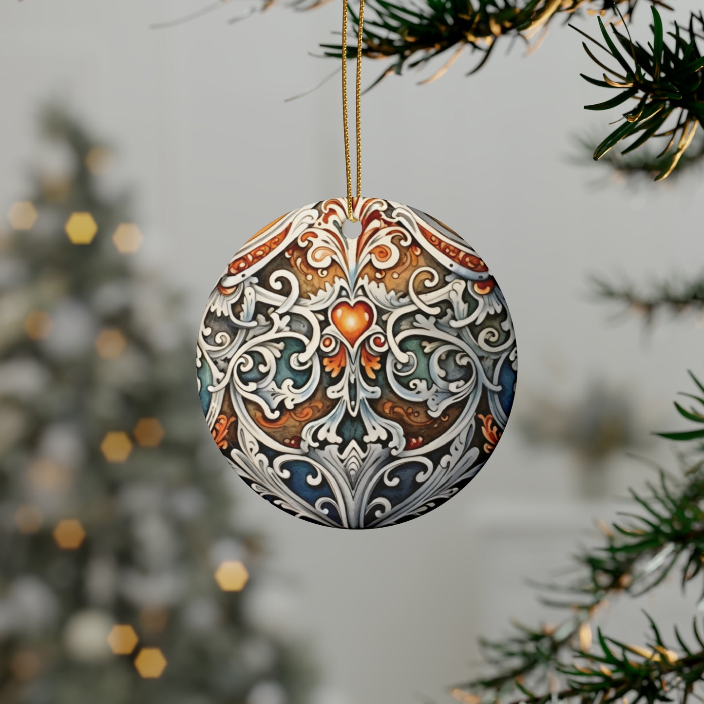 Gold Heart Gem | Ceramic Ornaments (1pcs, 5pcs, 10pcs, 20pcs)