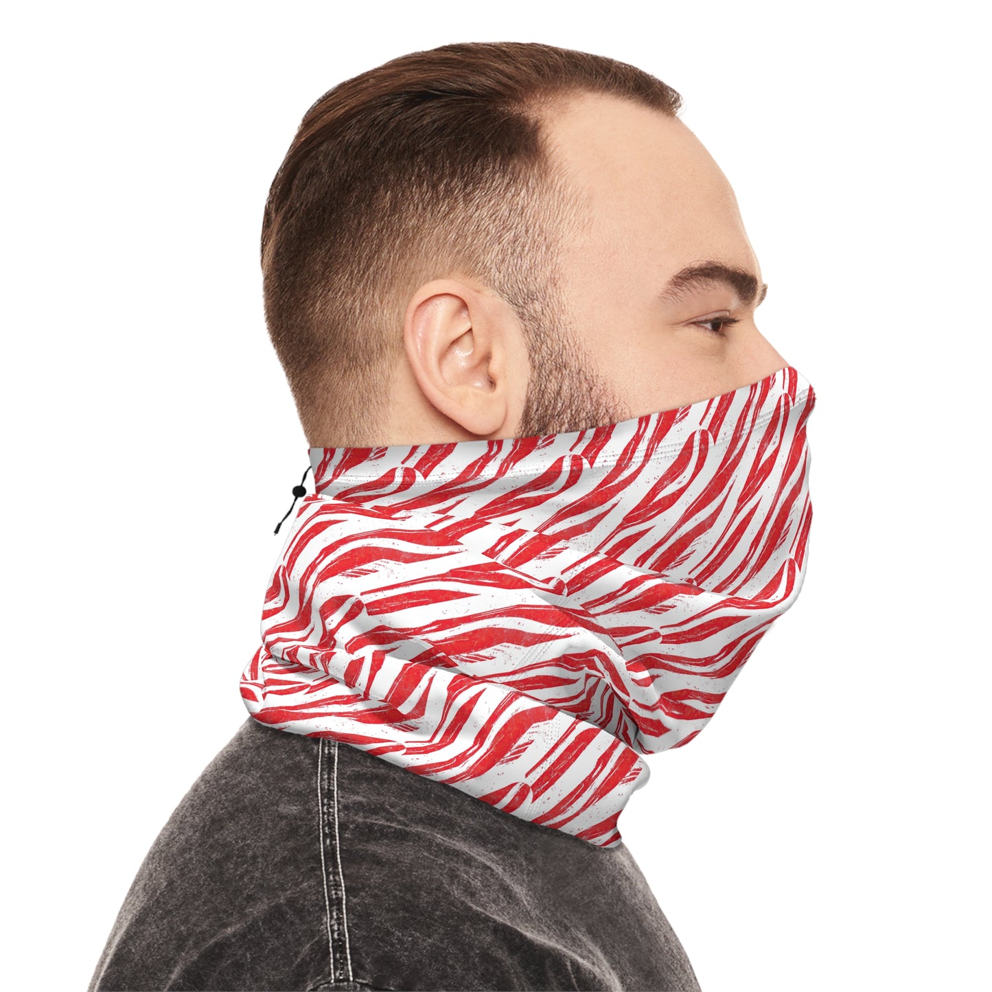 Candy Cane Zebra Neck Gaiter – Striking Holiday Style