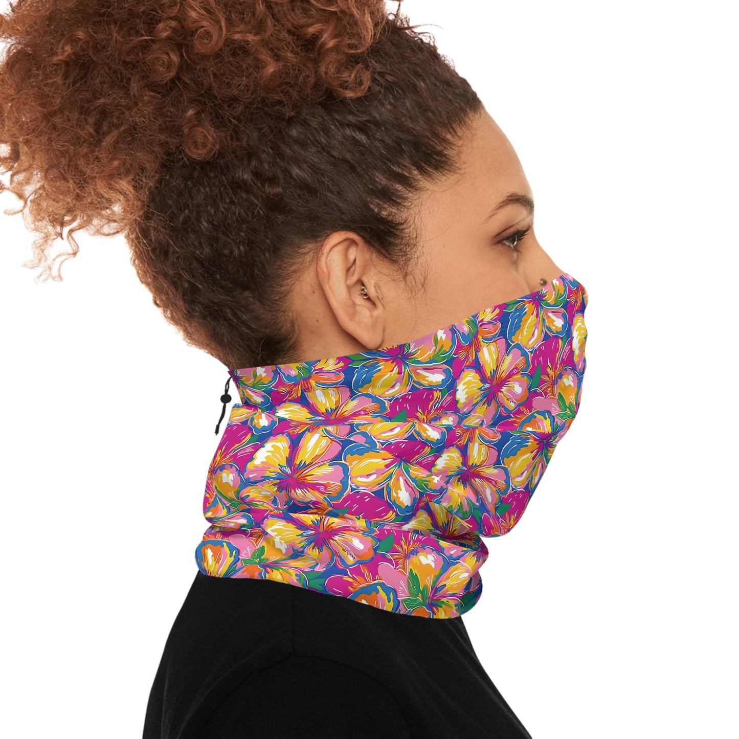 Bold Hibiscus Neck Gaiter – Tropical Warmth for Any Season