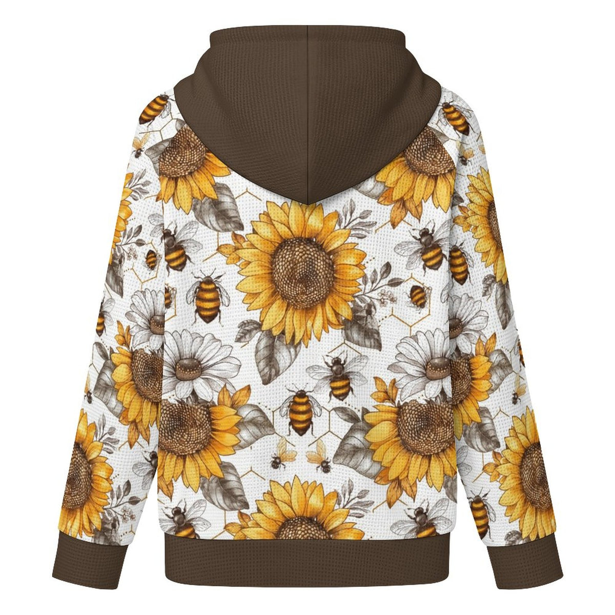 Brown - 220gsm Hoodie Zipper Sweater(All-Over Printing)