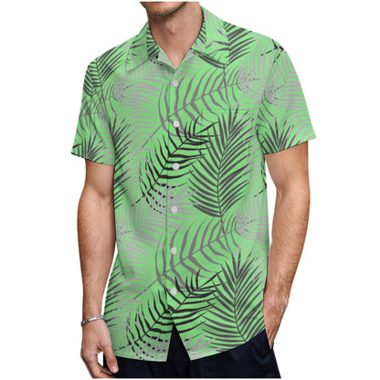 Tropical Fern Button Up Hawaiian Shirt - Perfect for your Summer Getaway!