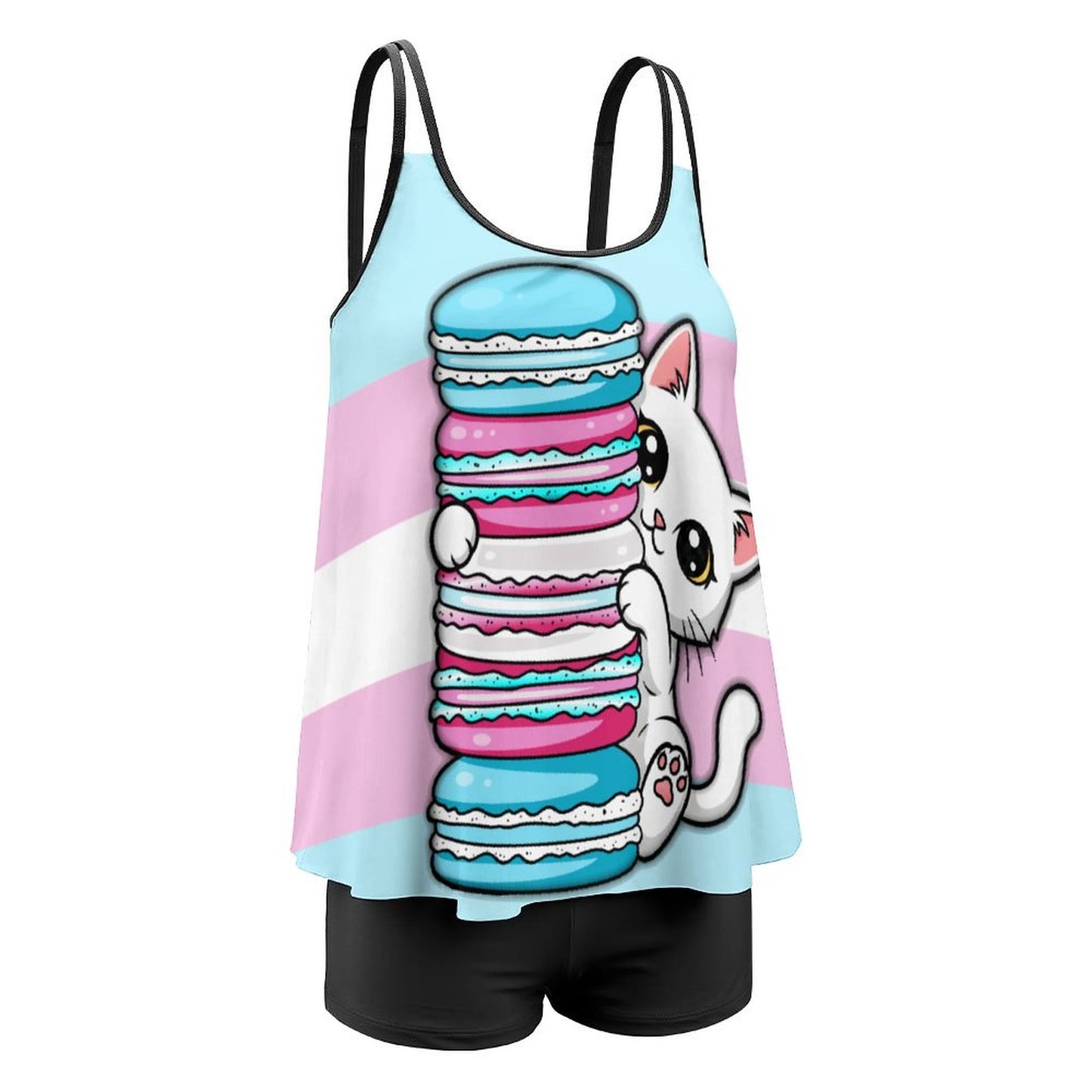 Peeking Kitten | 2-Pc Tankini Swimsuit
