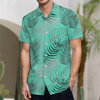 Tropical Fern Button Up Hawaiian Shirt - Perfect for your Summer Getaway!