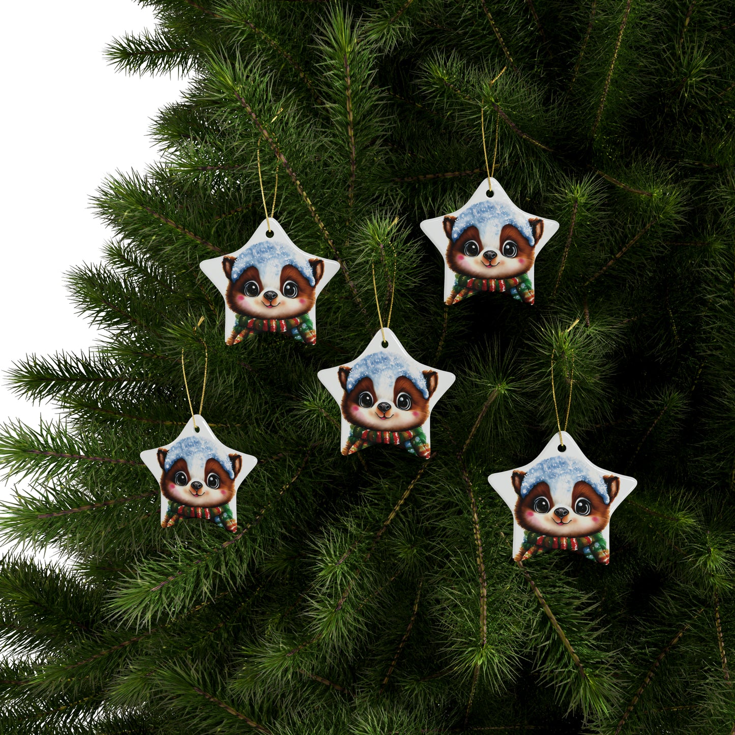 Cute Woodland Creature | Ceramic Christmas Ornaments (1pcs, 5pcs, 10pcs, 20pcs) - 1
