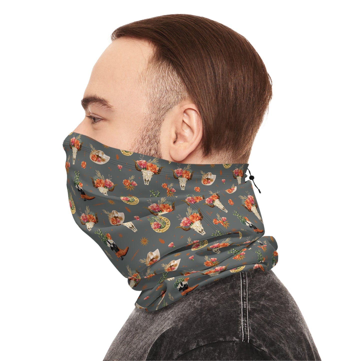 Western Bloom Neck Gaiter – Rustic Charm with Floral Flair