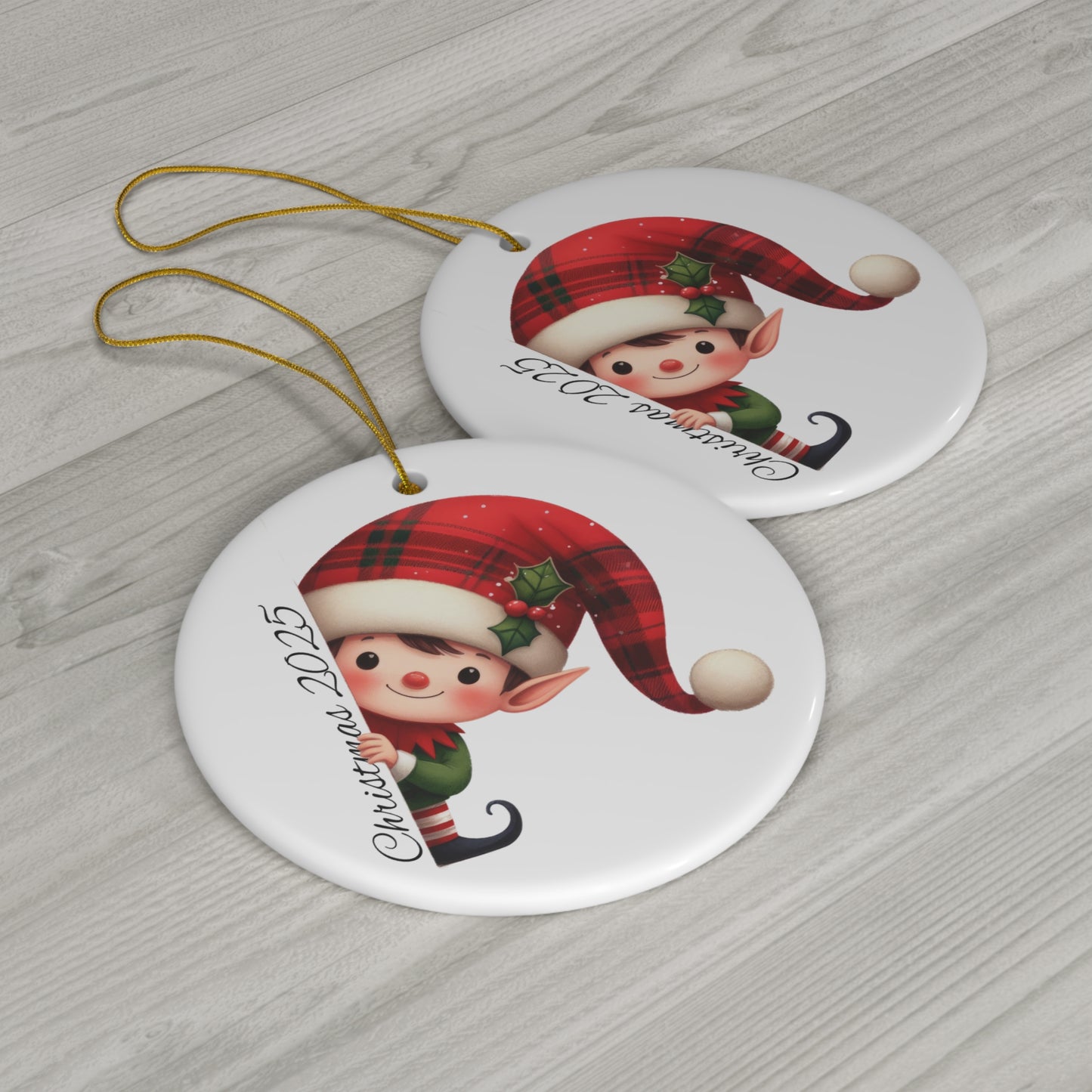 Christmas 2025 | Peeking Elf Ceramic Ornament, 1-Pack