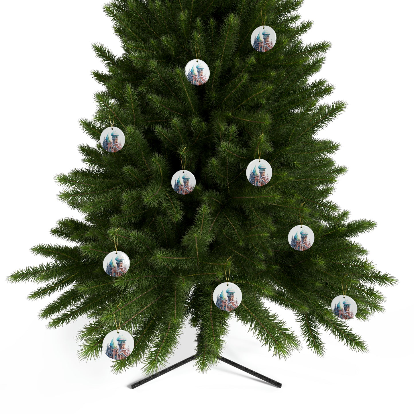 Idyllic Fantasy Christmas Scene | Ceramic Ornaments (1pcs, 5pcs, 10pcs, 20pcs) - 21