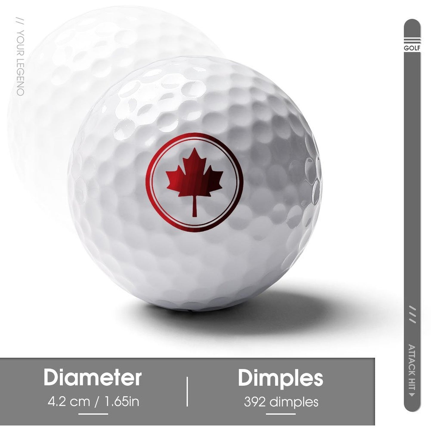 Canadian Maple Leaf | Two-Layer Golf Ball