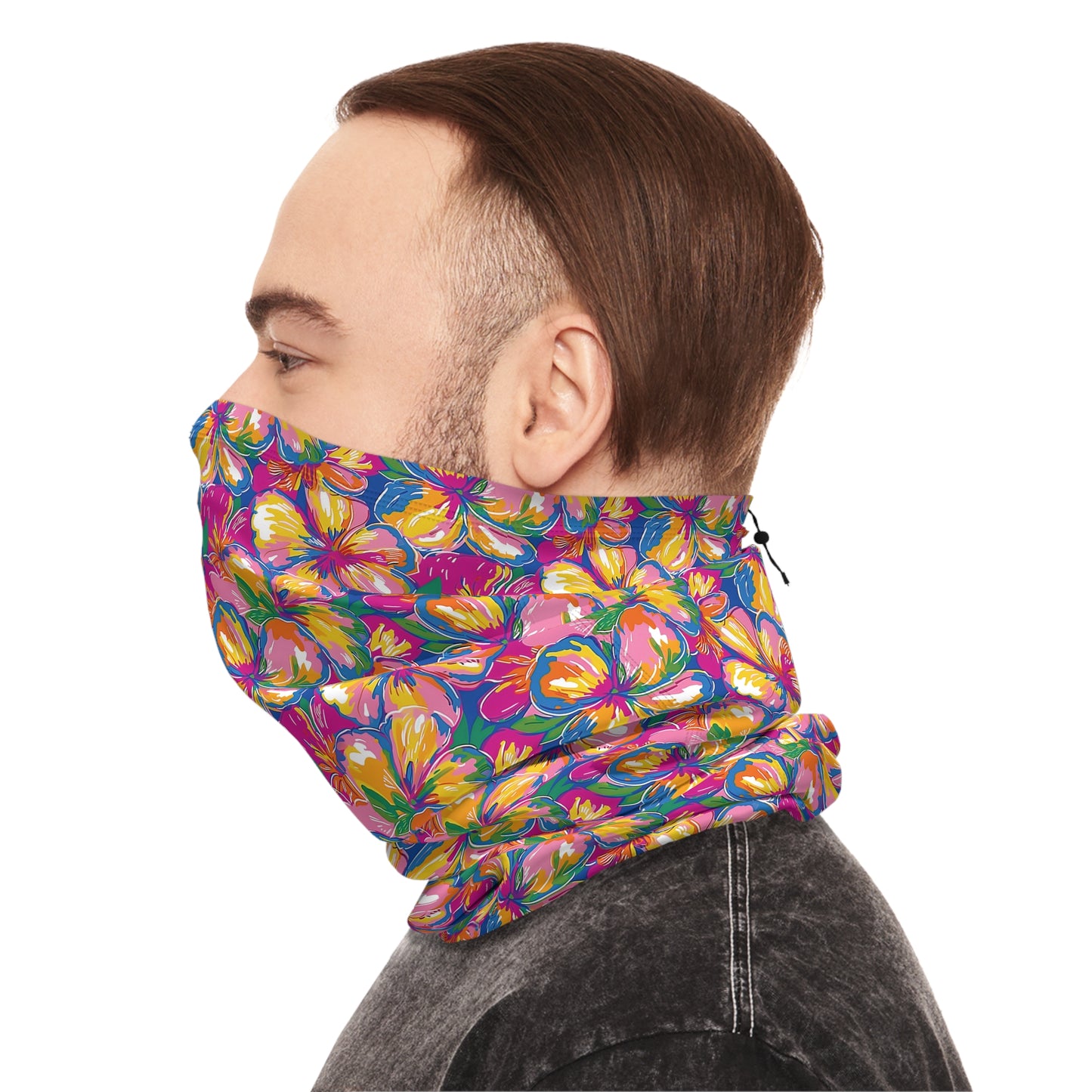 Bold Hibiscus Neck Gaiter – Tropical Warmth for Any Season