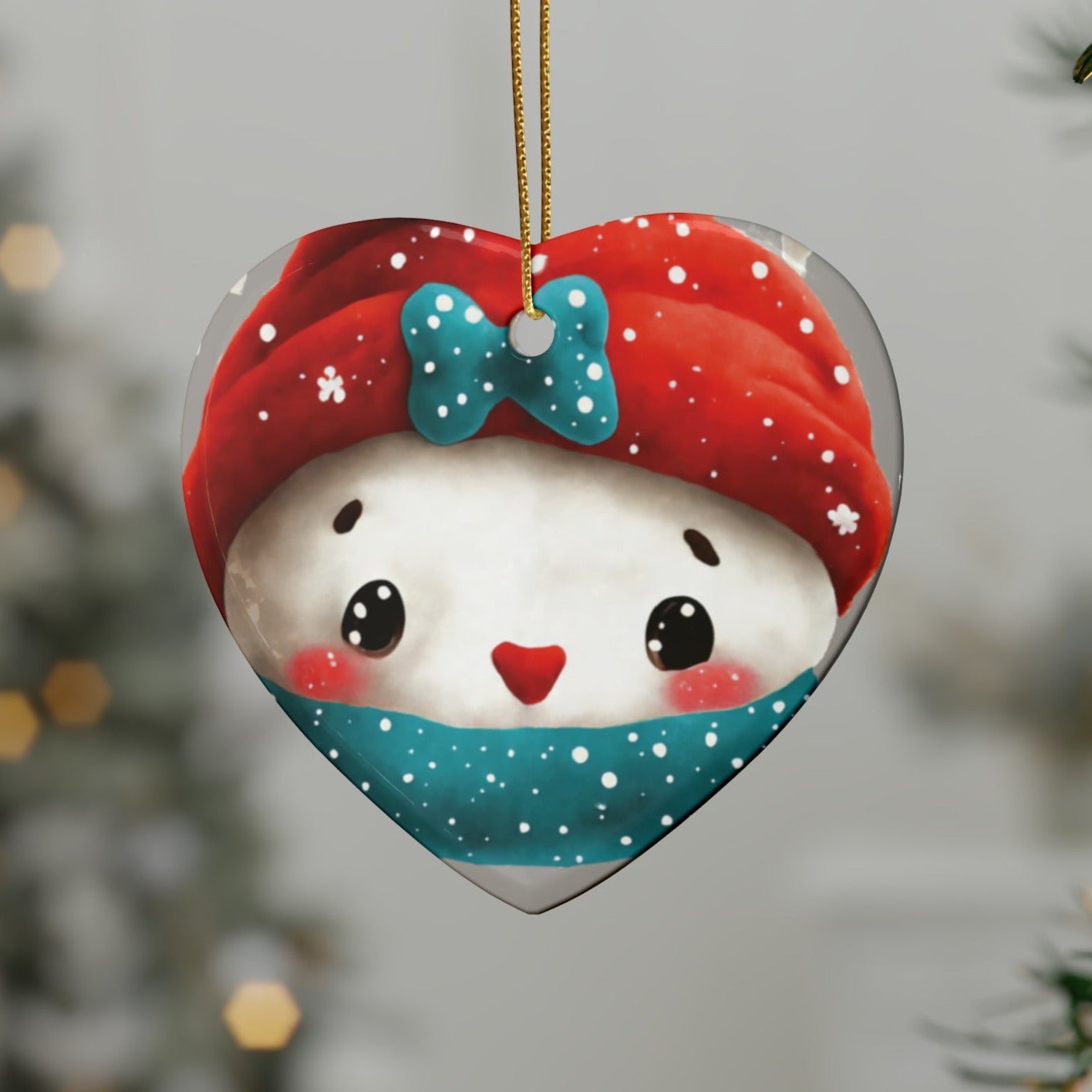 Woodland Creature | Ceramic Christmas Ornaments (1pcs, 5pcs, 10pcs, 20pcs) - Design 9
