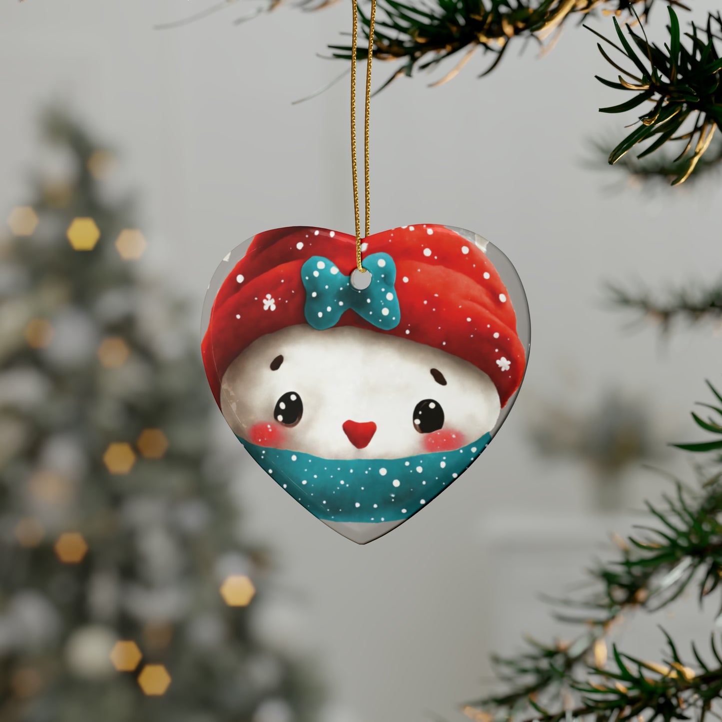 Woodland Creature | Ceramic Christmas Ornaments (1pcs, 5pcs, 10pcs, 20pcs) - Design 9
