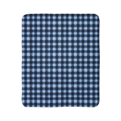 Blue Canadian Tartan - Fleece Sherpa Blanket in 2 Sizes