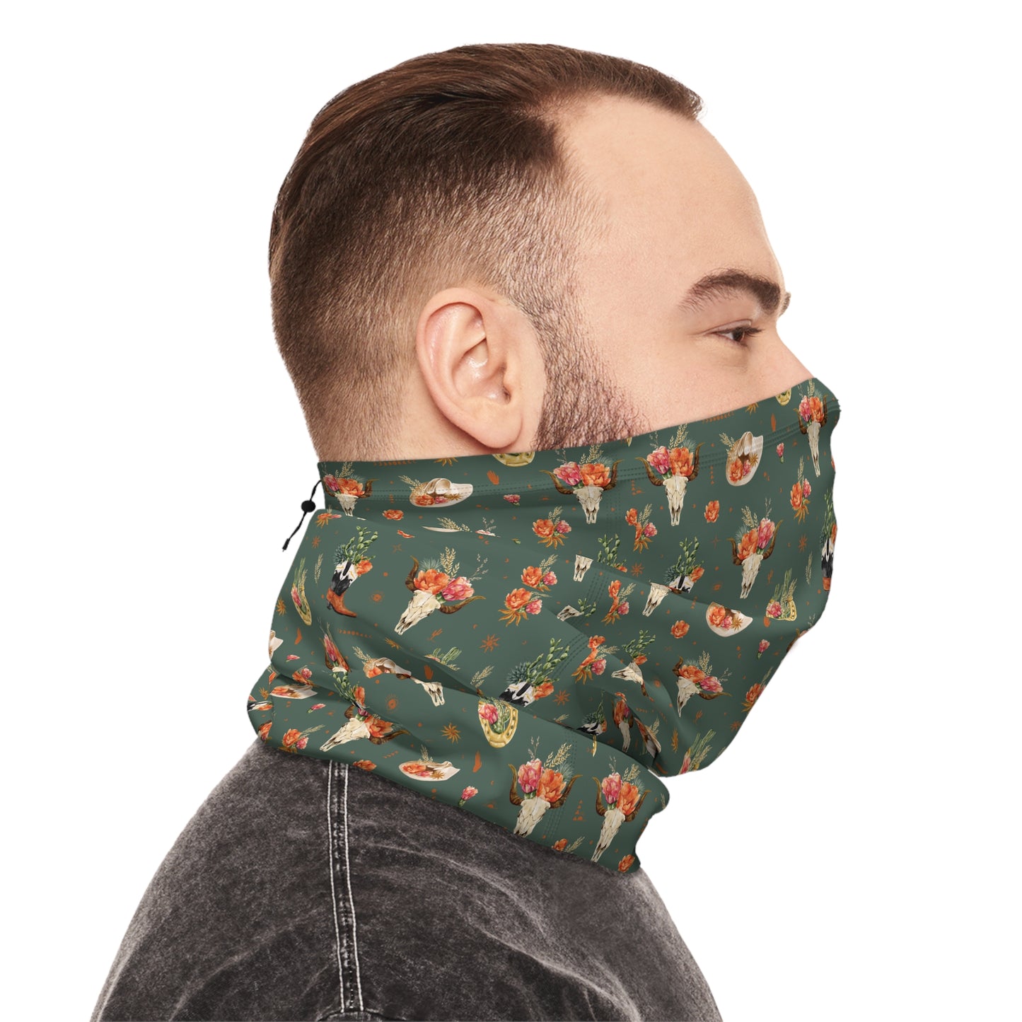 Western Bloom Neck Gaiter – Rustic Charm with Floral Flair