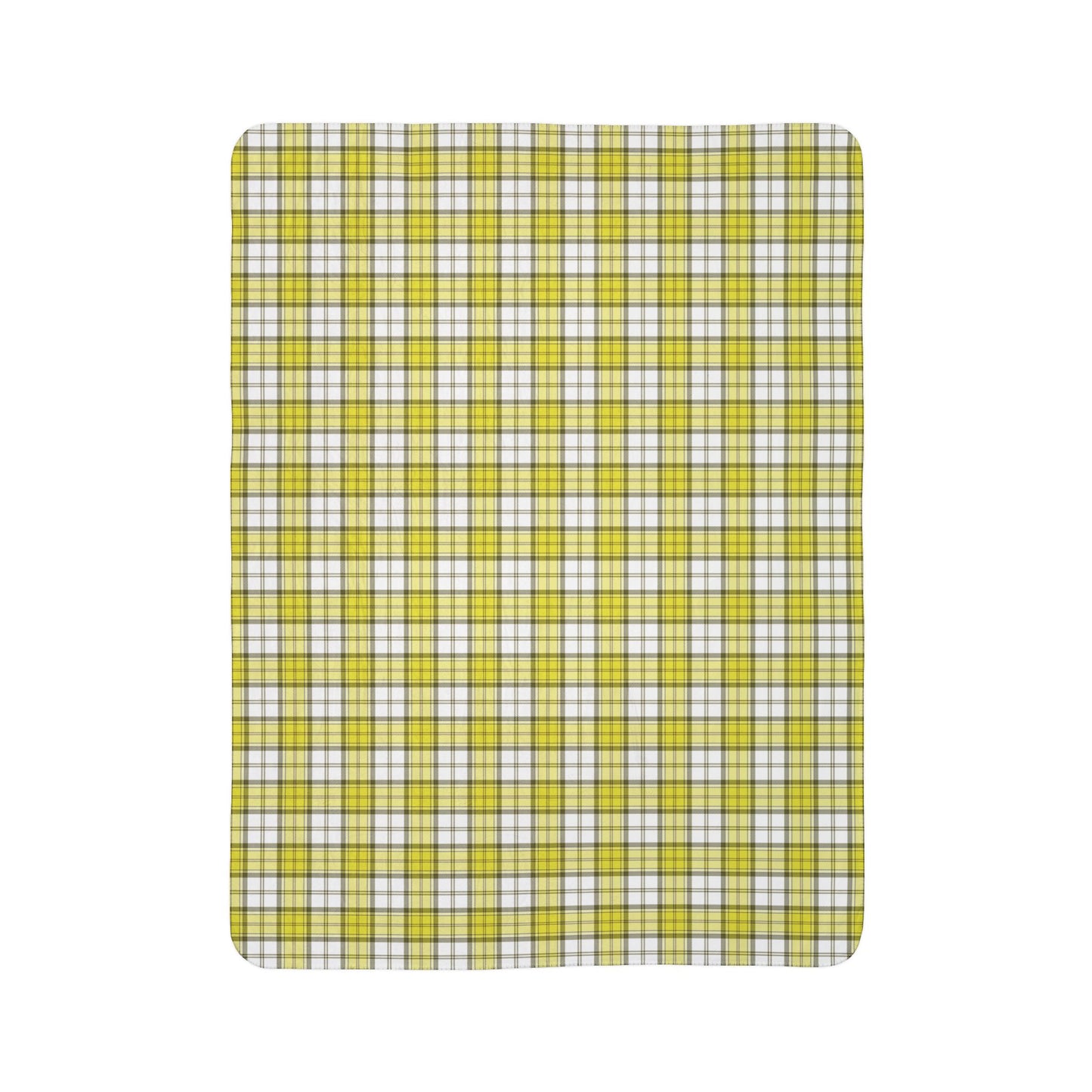 Yellow Alberta Dress Tartan - Fleece Sherpa Blanket in 2 Sizes