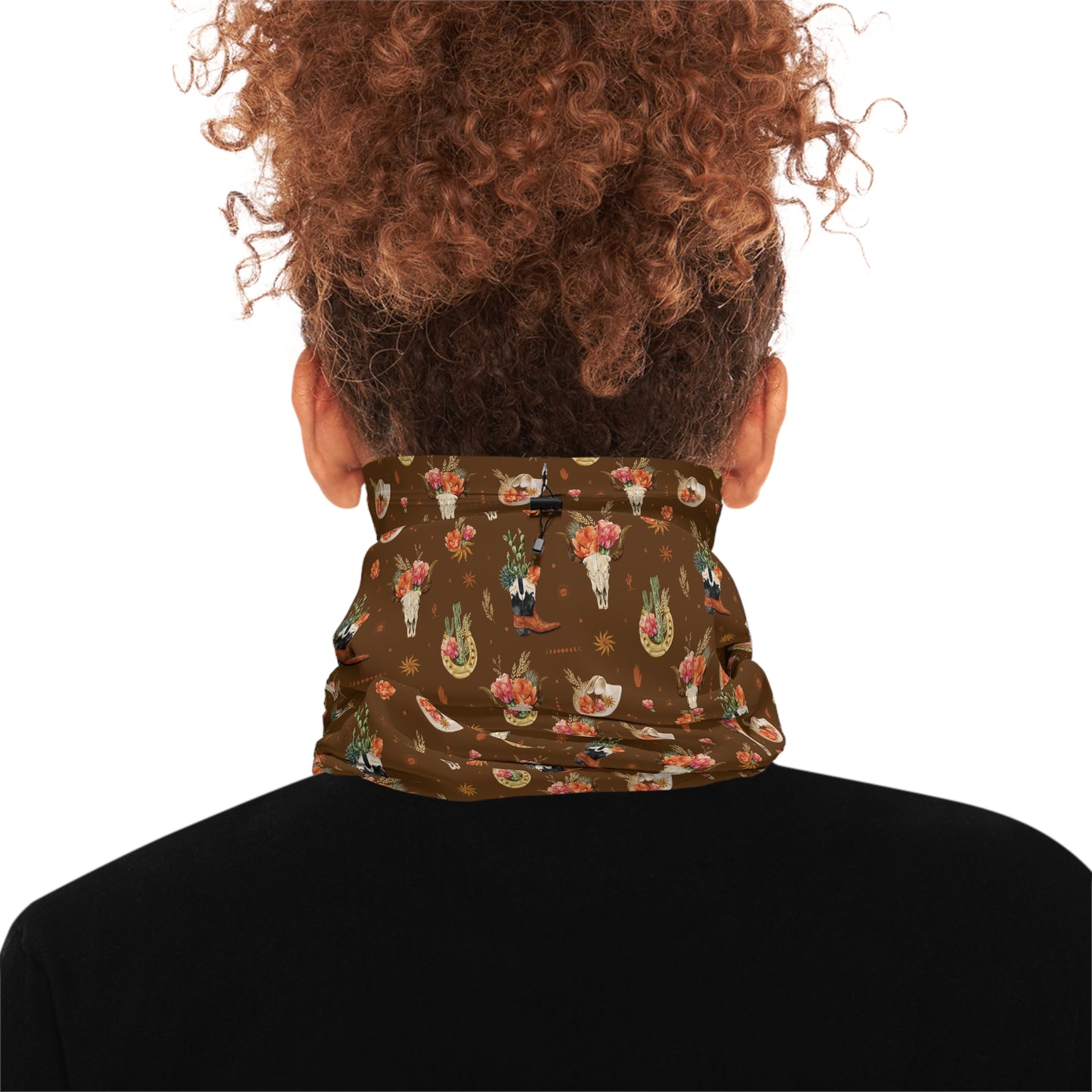 Western Bloom Neck Gaiter – Rustic Charm with Floral Flair