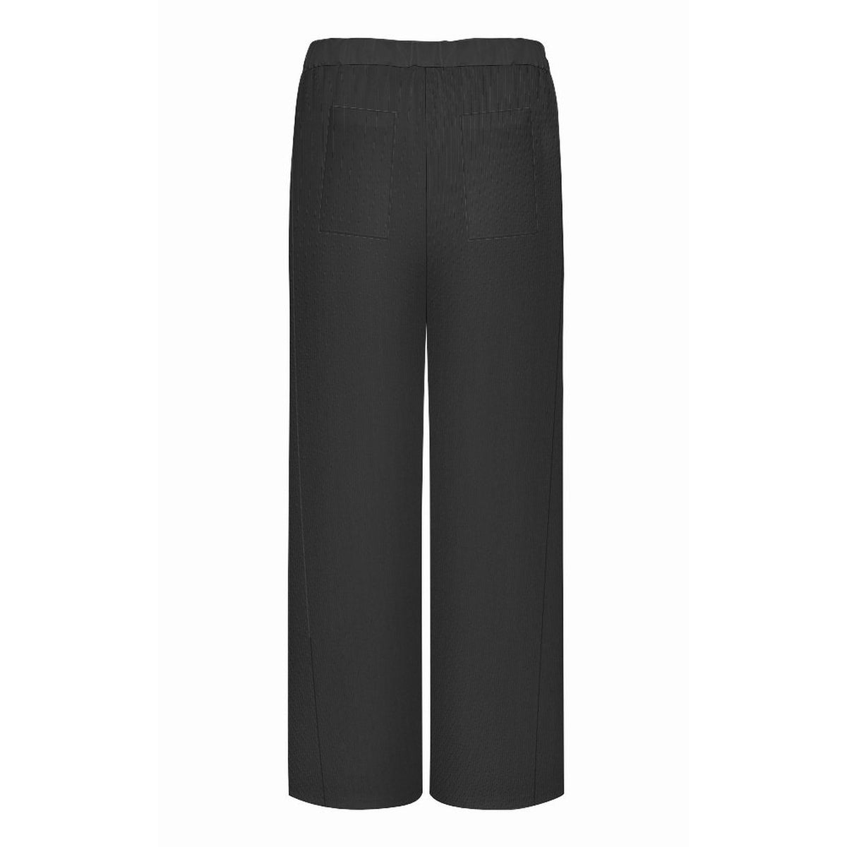 Charcoal Gray Faux Corduroy Wide-Leg Crop Pants for Women