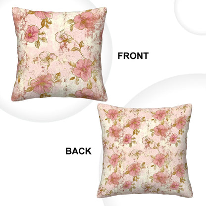 Vintage Flowers - Corduroy Throw Pillow Covers (Double-Sided Design)