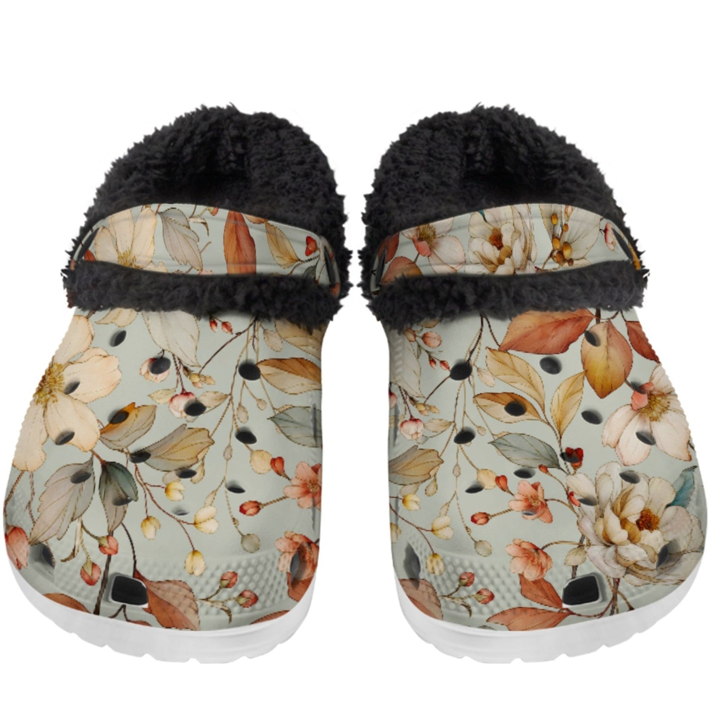 Country Cottage - Lined Slip-On Clog Slippers