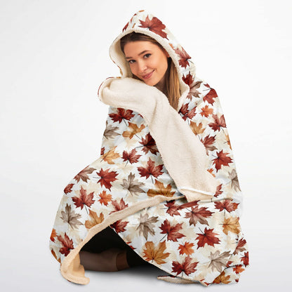 Autumn Coziness - Hooded Micro Fleece Blanket – Ultra Soft with Unique Graphics