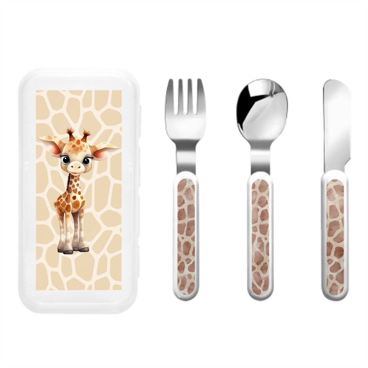 African Safari Children's Stainless Steel Cutlery Set – Safe, Durable, and Adorable