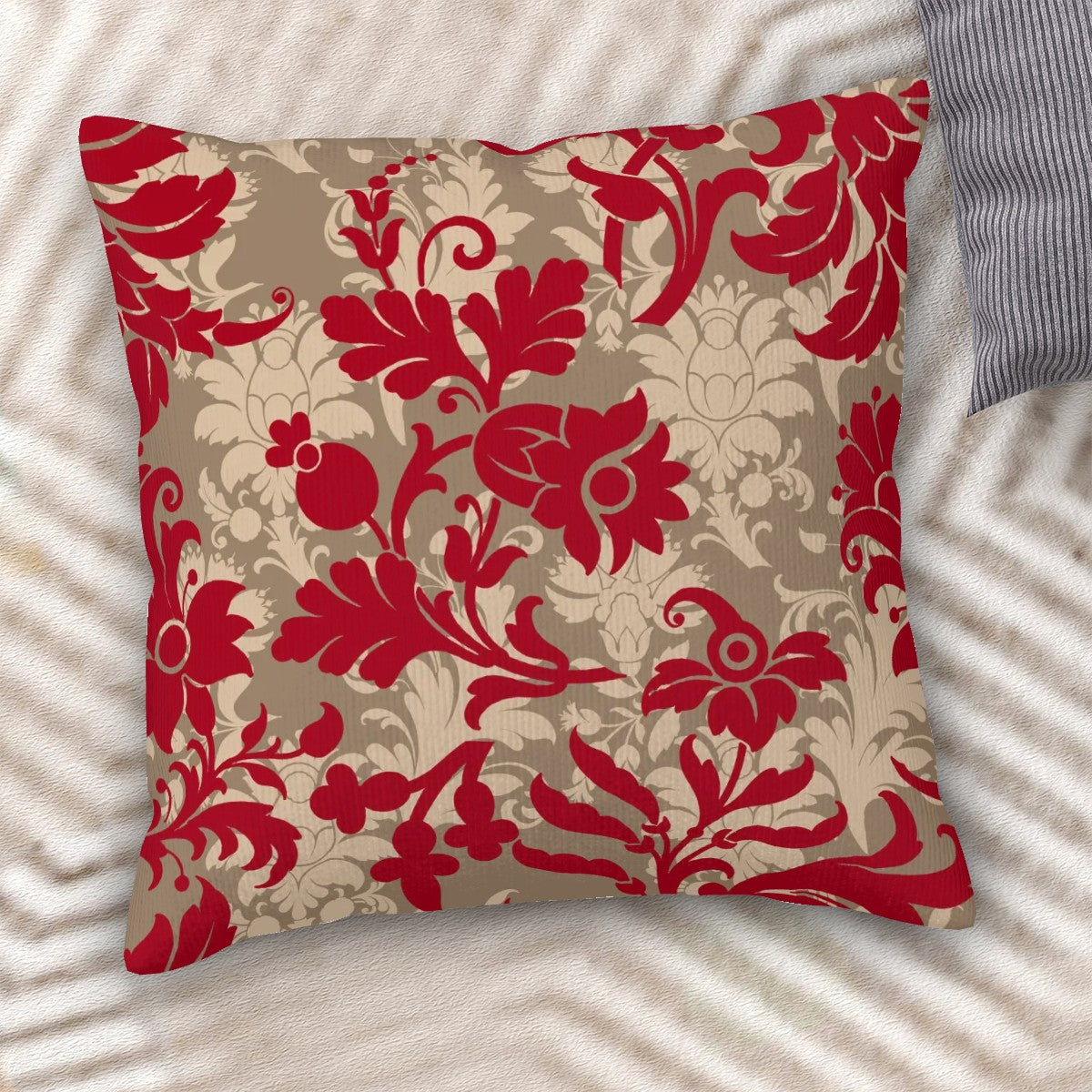 Layered Flower Motif - Corduroy Throw Pillow Cover with Core (Double-Sided Design)