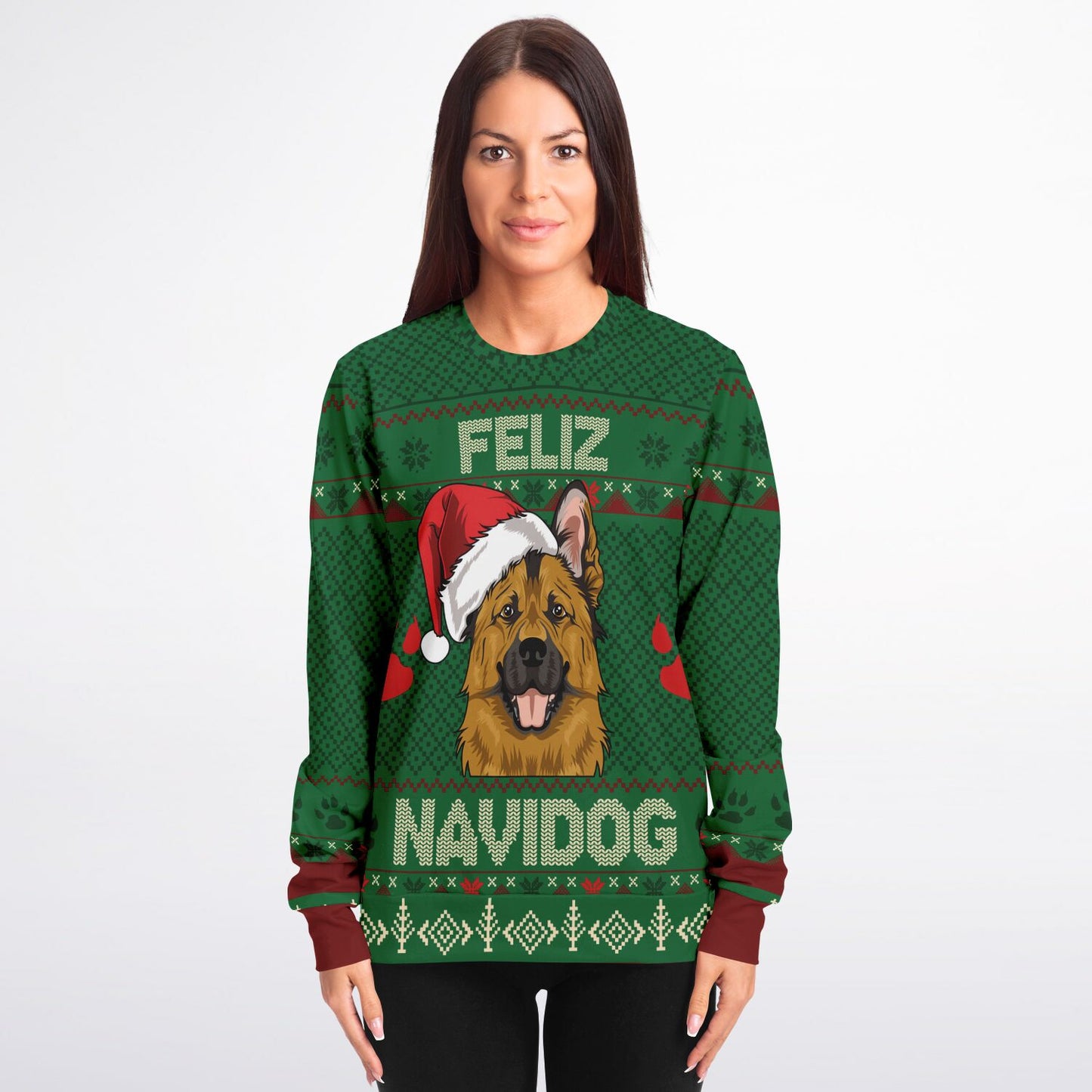 Feliz Navidog Ugly Christmas Sweater - Fashion Sweatshirt  German Shepherd Lover